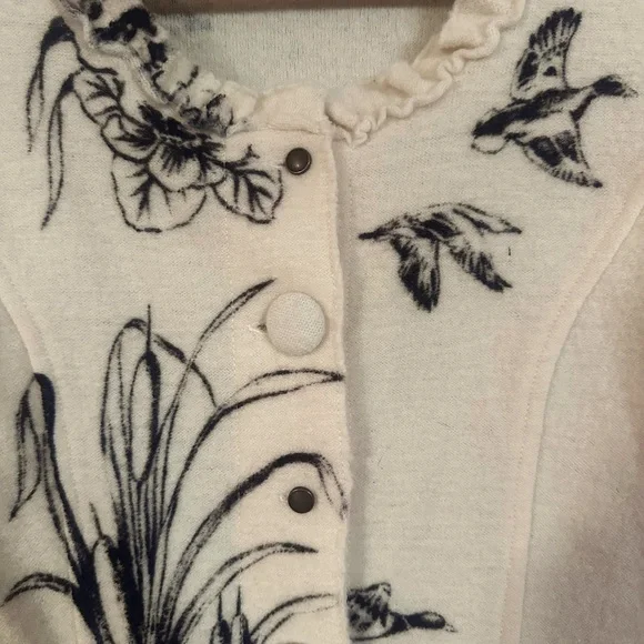 Anthropologie sleeping on snow Peplum Cardigan Cream With Pockets Size Large - Picture 2 of 7